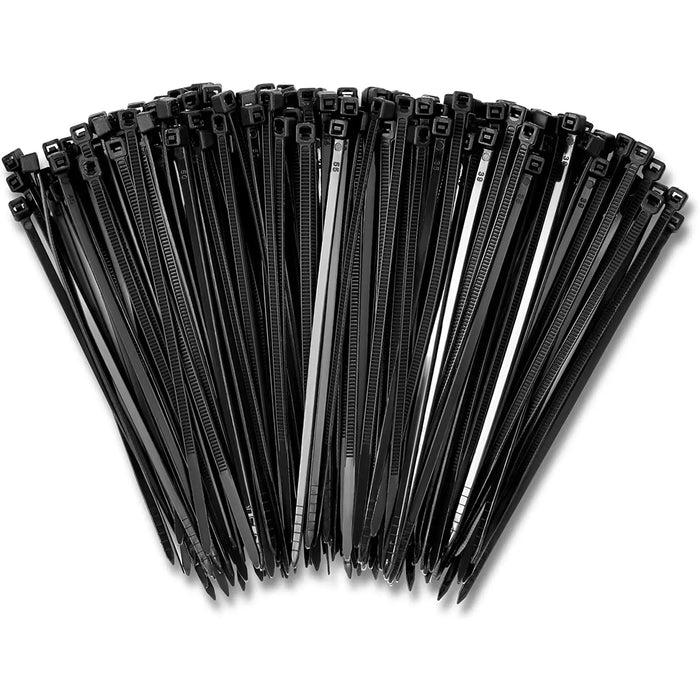 8" Black Zip Ties Cable Nylon Wrap 40 lbs Tensile Strength for Indoor Outdoor