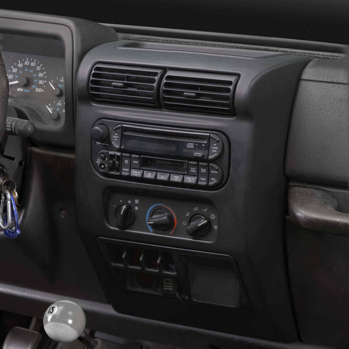 Metra 95-6541 Matte Black Double DIN Dash Kit Combo for 2003-2006 Jeep Wrangler