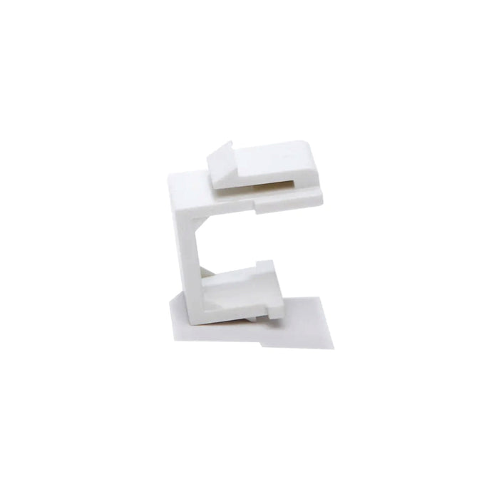 White Snap-In Keystone for Blank Insert Face Wall Plate