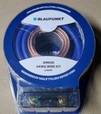 Blaupunkt AMK00 0 Gauge AWG 5000W Car Audio Complete Amplifier Wiring Kit Blue