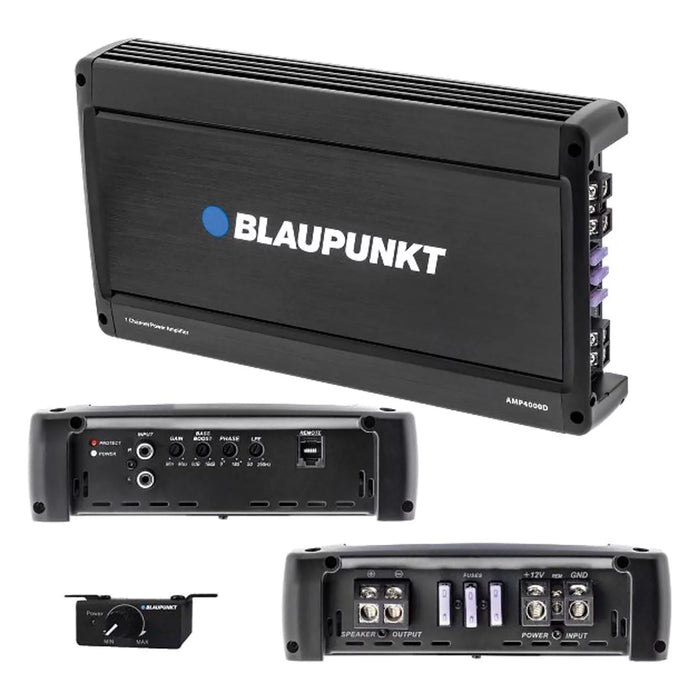 Blaupunkt AMP4000D 4000 Watts Max Monoblock Class D Car Amplifier with Bass Remote
