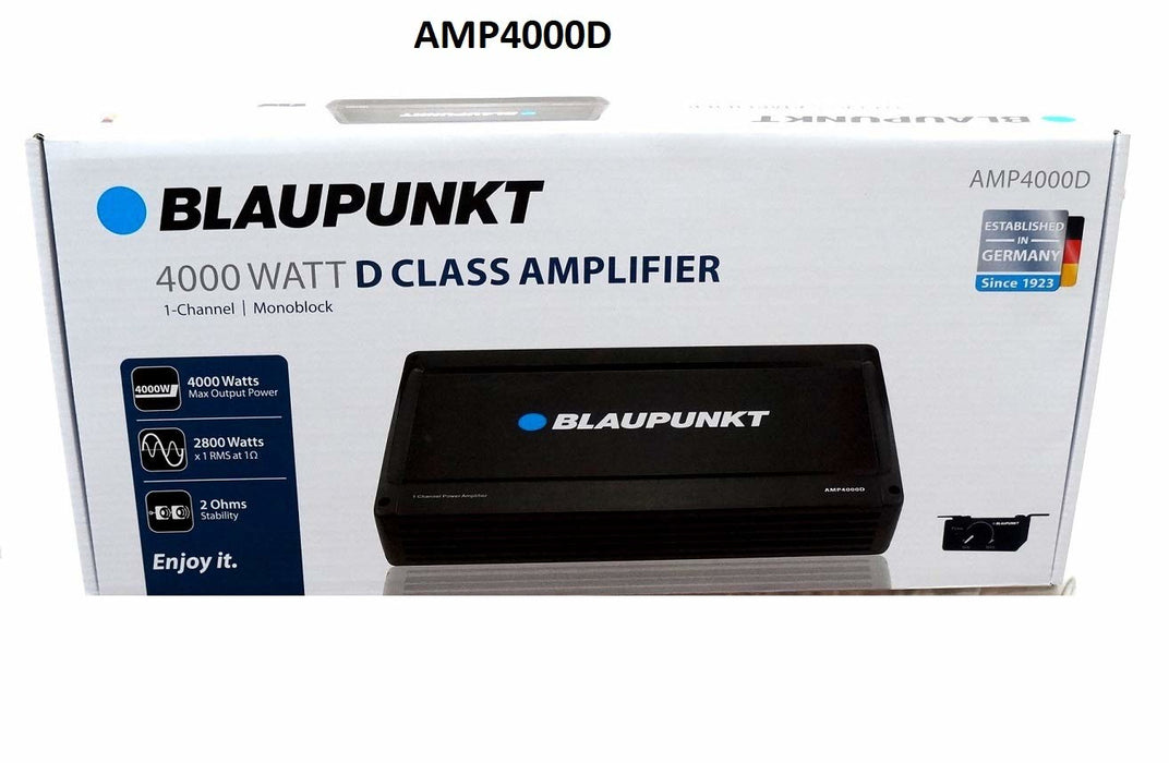 Blaupunkt AMP4000D 4000 Watts Max Monoblock Class D Car Amplifier with Bass Remote