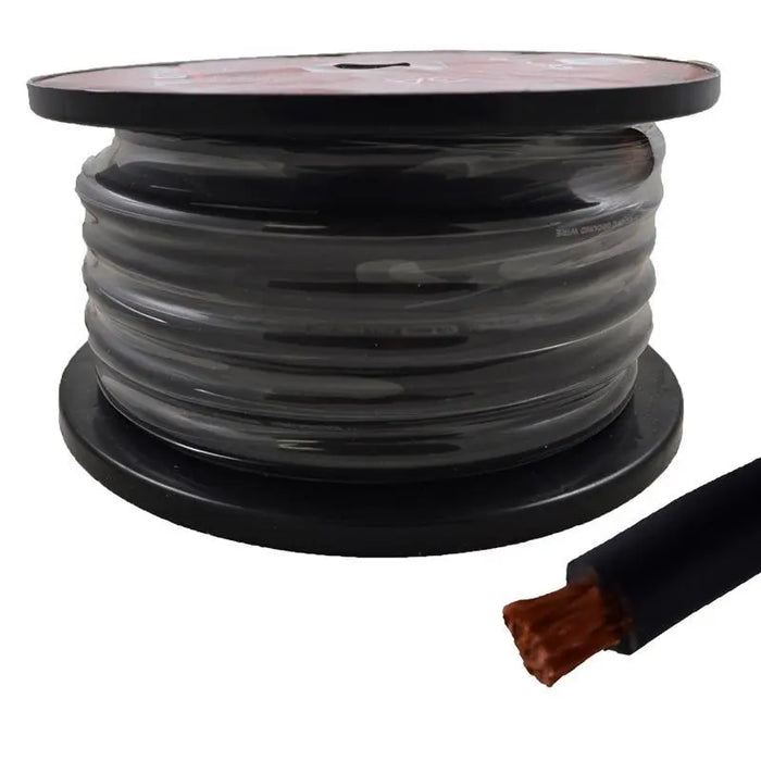 1/0 Gauge 50ft 100% Copper Flexible Power Wire Cable True Spec Black The Wires Zone
