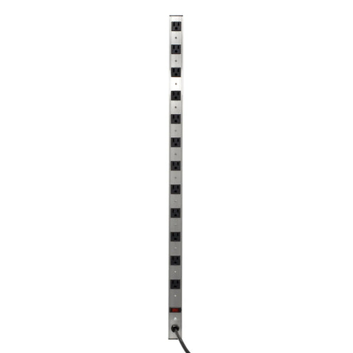 12 Outlet 15 Amps 3FT Rack Power Strip with Sturdy Aluminum Housing Straight Plug Black The Wires Zone