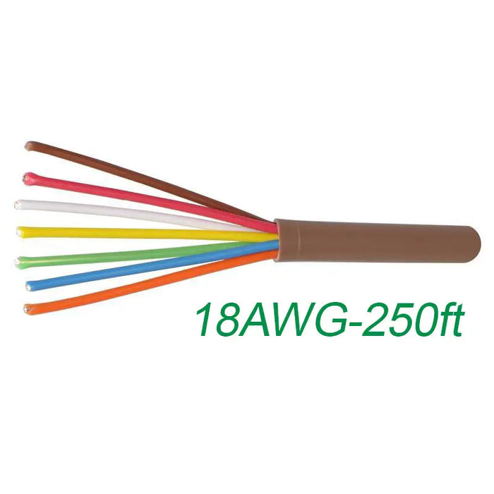 18-7 Thermostat Wire 18-Gauge Copper CMR Heating AC HVAC Cable 250FT Logico