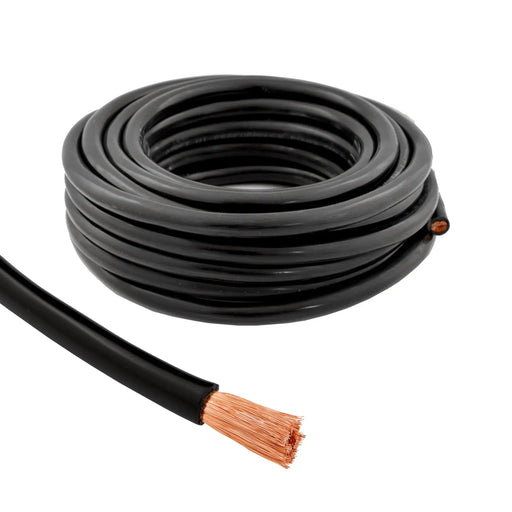 4 Gauge 25ft OFC Power Cable Oxygen-Free Copper Ground Wire (4 AWG Black 25-feet) The Wires Zone