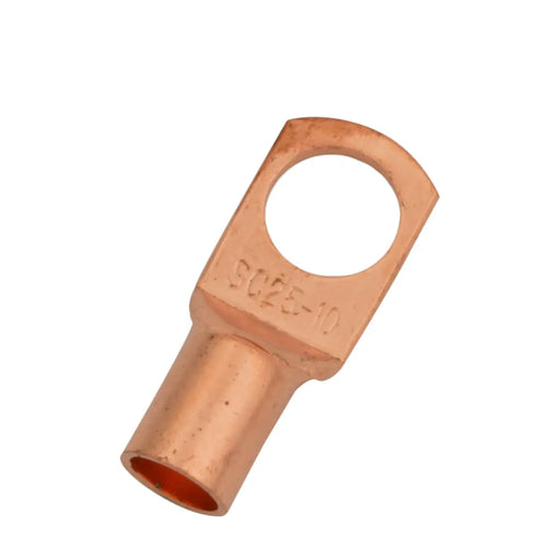 4 Gauge AWG Non-Insulated Pure Copper Lugs Ring Terminals Connectors 3/8" Inch Ring Size 10 Pack The Wires Zone