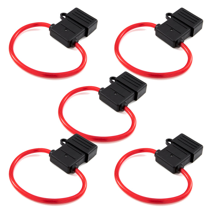 Waterproof Maxi Fuse Holder with Red 8 Gauge OFC Power Cable Wire