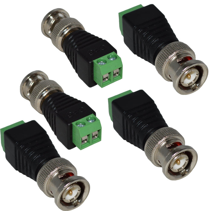530114 CCTV BNC Connector with Screws for CAT5 CAT6 Coaxial Cable (5/pk)