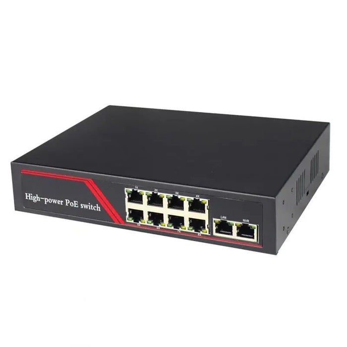 8 Port Unmanaged Fast Ethernet PoE Switch with 2 Uplink Ports, 10/100Mbps The Wires Zone