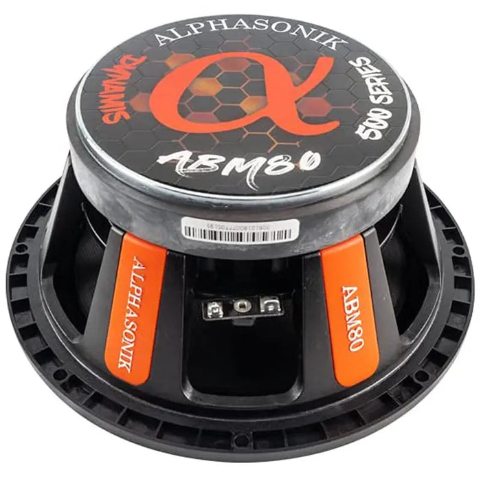 Alphasonik ABM80 DYNAMIS Series 8" 800 Watts 4-Ohms Mid Range Speaker (Pair) Alphasonik