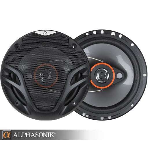 Alphasonik AS26 6.5" 350 Watts 3-Way Car Audio Coaxial Speaker (Pair) Alphasonik