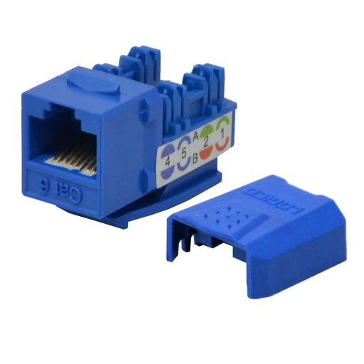CAT6 Blue Network Ethernet 110 Punchdown 8P8C Keystone Jack (10-100 Pack) Logico