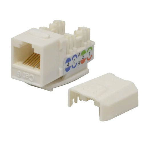 CAT6 White Network Ethernet 110 Punchdown 8P8C Keystone Jack (10-100 Pack) Logico