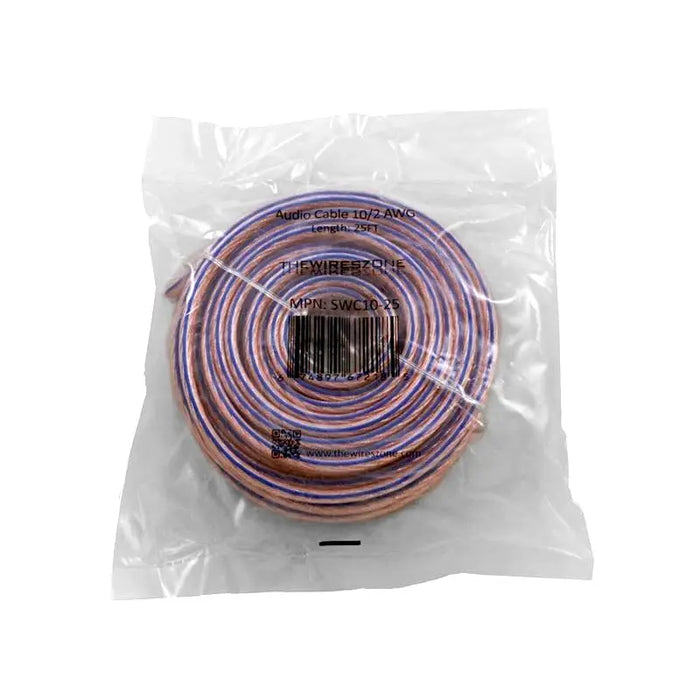 Car Home Audio Speaker Wire Transparent Clear Cable 10AWG 25ft 10/2 Gauge The Wires Zone