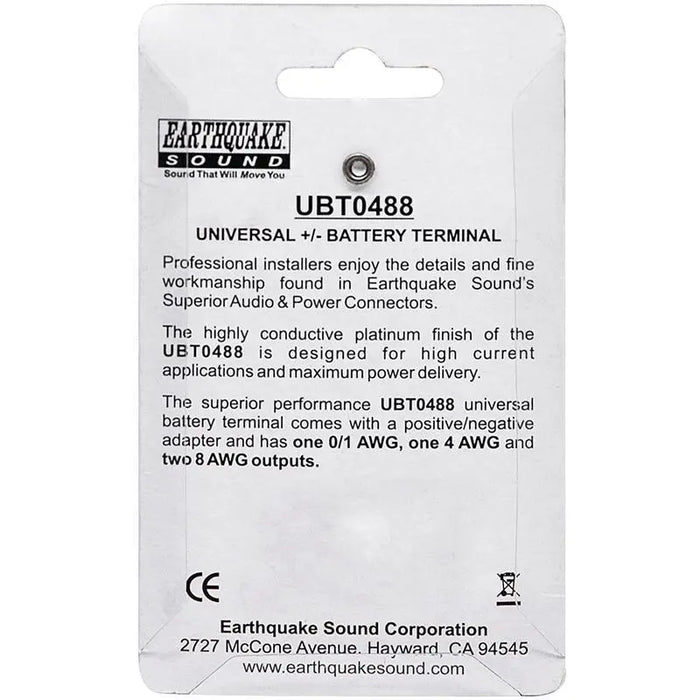 Earthquake UBT0488 0/1/4/8 Gauge Positive or Negative Battery Terminal Earthquake Sound