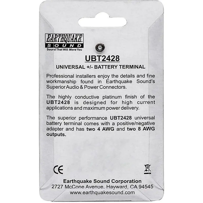 Earthquake UBT2428 4/8 Gauge Positive or Negative Battery Terminal Earthquake Sound
