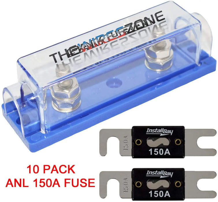 High Quality 1/0/4/8 Gauge ANL Fuse Holder + 2/4/10 Pack Nickel 100-500 Amp Fuse The Wires Zone