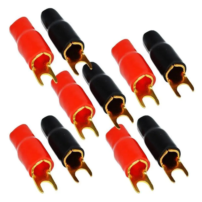High Quality Gold 4 Gauge 5/16" Insulated Spade Terminal (10/pack) The Wires Zone