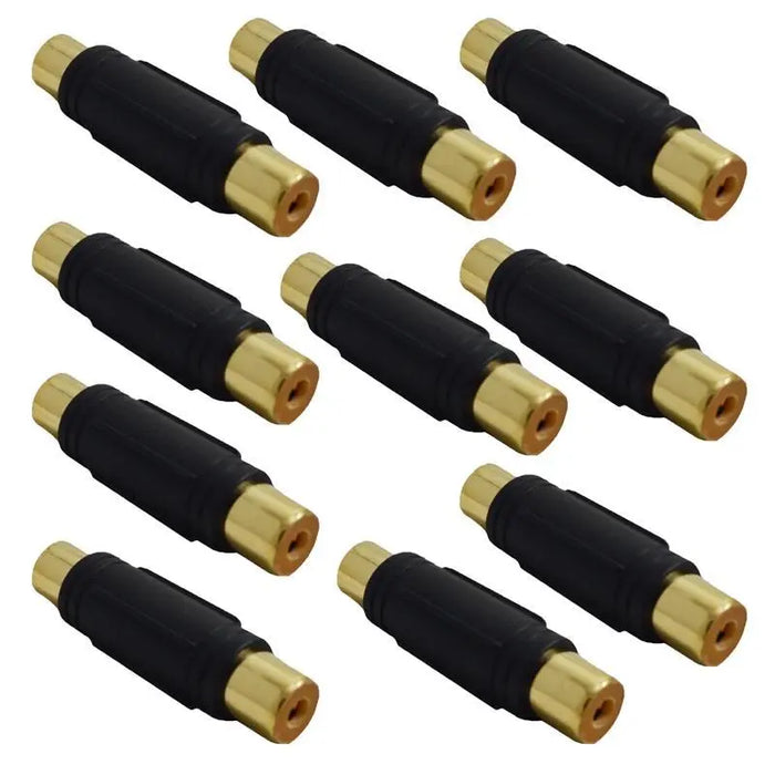 High Quality Gold Plated Female to Female RCA Barrel Connector (10/pk) The Wires Zone