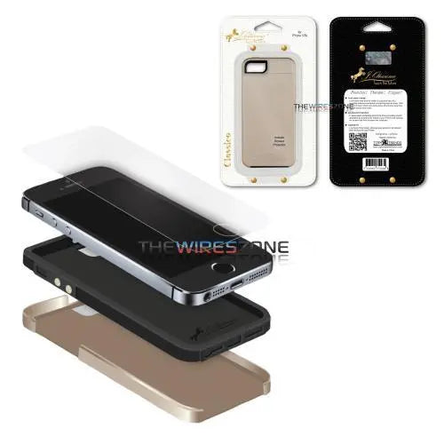 J. Ohanna Gold Coffee Black Durable Elegant Smart Case for iPhone 5 5S Others