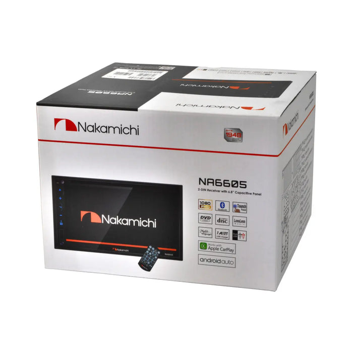 Nakamichi NA6605 6.8" Double-Din In-Dash Multi-Media Receiver Bluetooth DVD+RW Nakamichi
