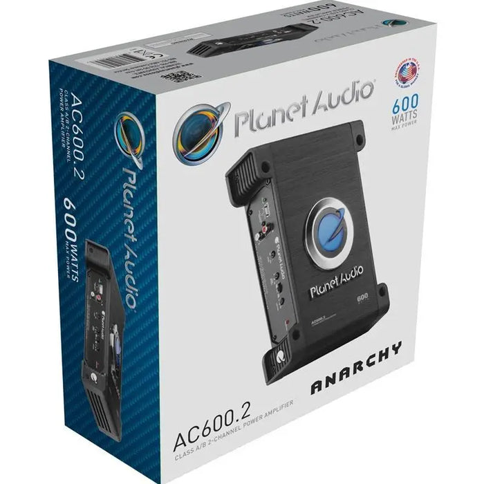 Planet Audio AC600.2 Anarchy 600W 2-Channel Full Range Car Amplifier Planet Audio