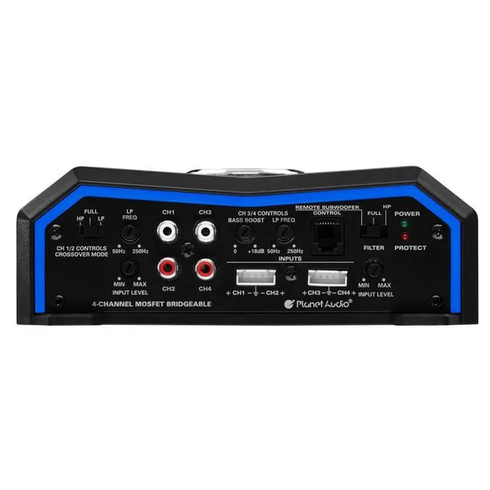 Planet Audio PL1600.4 4-Channel 1600W Power Car Amplifier with Remote Planet Audio