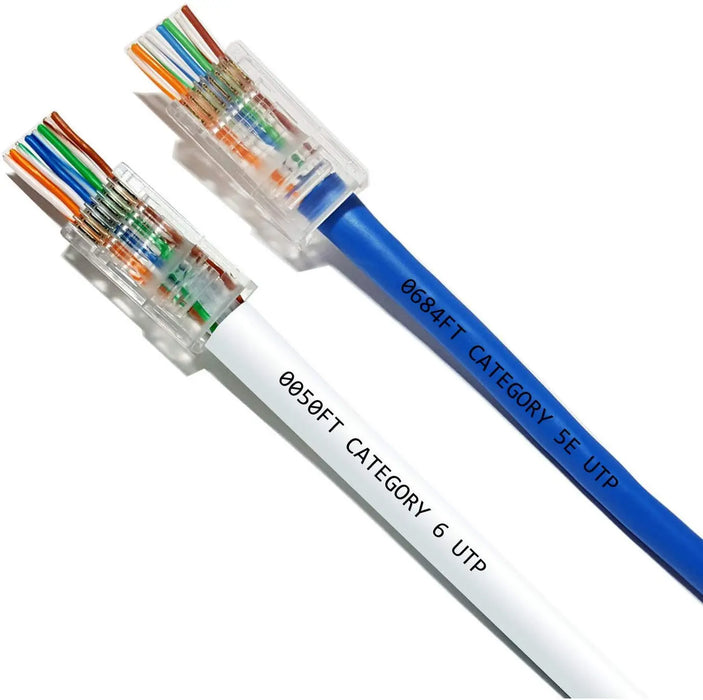 RJ45 Network Modular Plug 8P8C CAT5e Connector End Pass Through (10-100 Pack) Logico