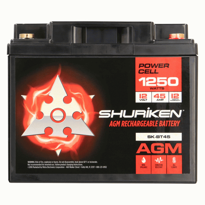 Shuriken SK-BT45 1250 Watts 45 Amp Hours Compact Size AGM 12V Battery