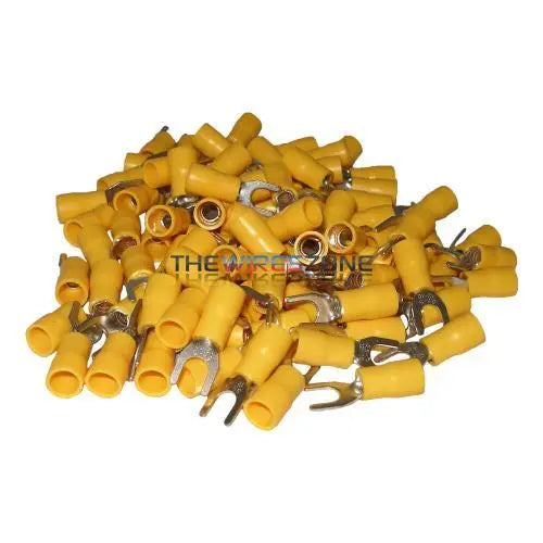 ST-118 Yellow 10/12 Gauge #8 Spade Terminal (100/pack) The Wires Zone