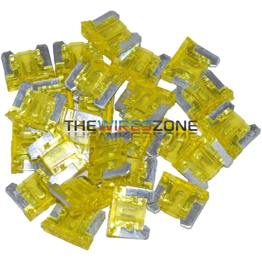 The Install Bay ATMLP20-25 Yellow 20 Amp Mini Low Profile Fuse (25/pk) The Install Bay