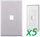 White 1 Port Screwless Decora Keystone Jack Wall Insert Cover Plate (1-10 Pack) The Wires Zone