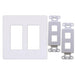 White 2-Gang 4-Port Screwless Keystone Jack Decora Wall Plate Insert (1-10 Pack) The Wires Zone