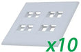 White 2-Gang 8-Port Screwless Keystone Jack Decora Wall Plate Insert (1-10 Pack) The Wires Zone