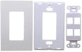 White 4-Port Port Screwless Decora Keystone Jack Wall Insert Cover Plate (1-10 Pack) The Wires Zone