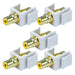 White Female RCA Keystone Jack Modular with Green, Red or Yellow Center (5/pack) The Wires Zone