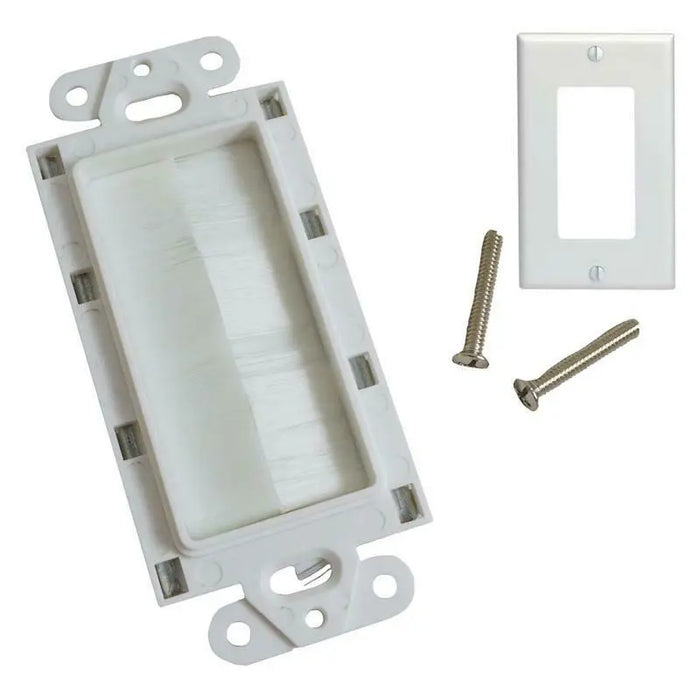 White Plastic Single Gang Decora Style Wall Face Plate The Wires Zone