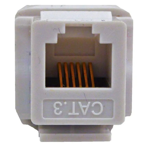 White RJ11 RJ12 CAT3 Phone Keystone Jack Insert for Wall Plates (1/5/10 Pack) The Wires Zone