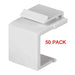 White Snap-In Keystone for Blank Insert Face Wall Plate The Wires Zone