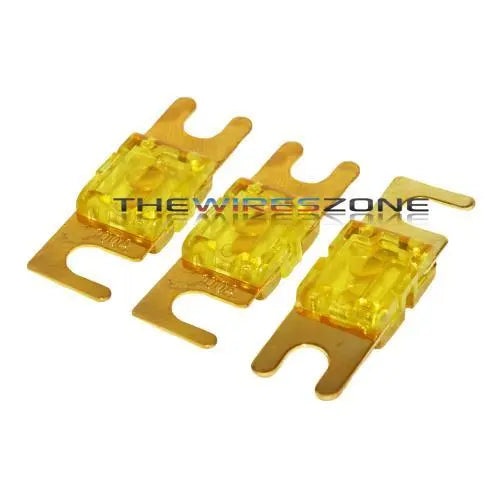 Yellow Gold Plated 100 Amp Mini ANL Fuse (3/pack) The Wires Zone