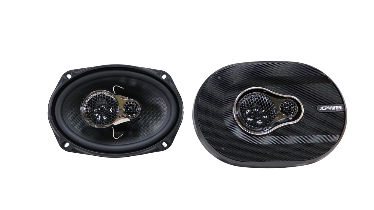 JCPower JC693 JC Series 6"x9" 500 Watts 3-Way 4 Ohms Full Range Car Audio Coaxial Speakers (Pair)