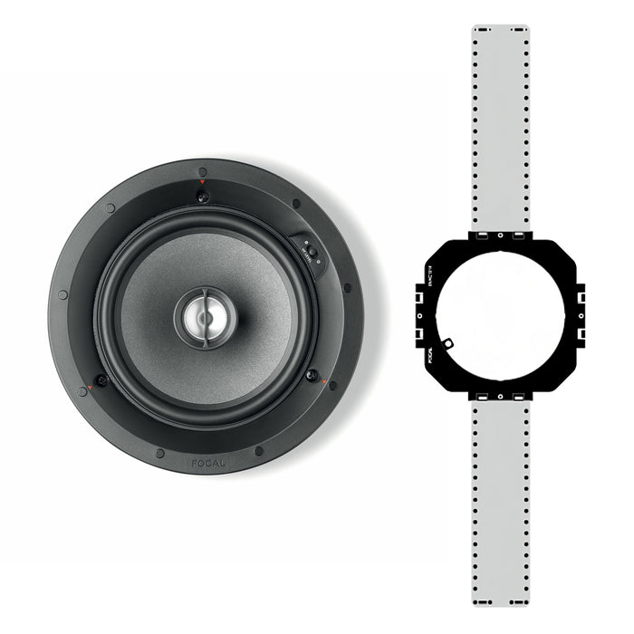 Focal 100ICW6 6.5" 100W Max 8 Ohm in-Wall/in-Ceiling 2-Way Coaxial Speaker with FREE Mounting Kit, (Each)