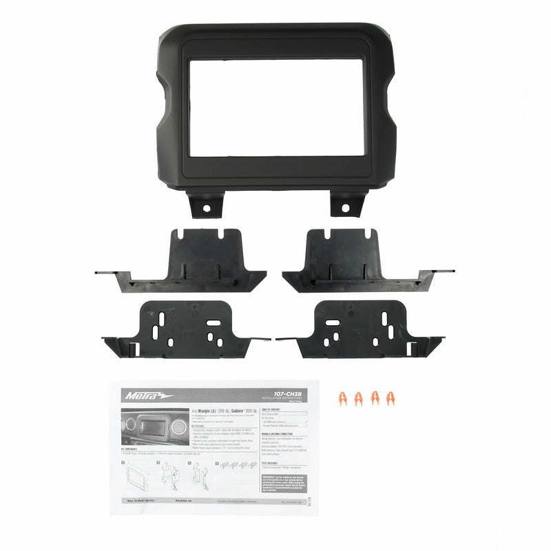 Metra 107-CH3B Dash Kit for Shallow/Pioneer Radios for Jeep Wrangler JL 2018-Up / Gladiator 2020-Up