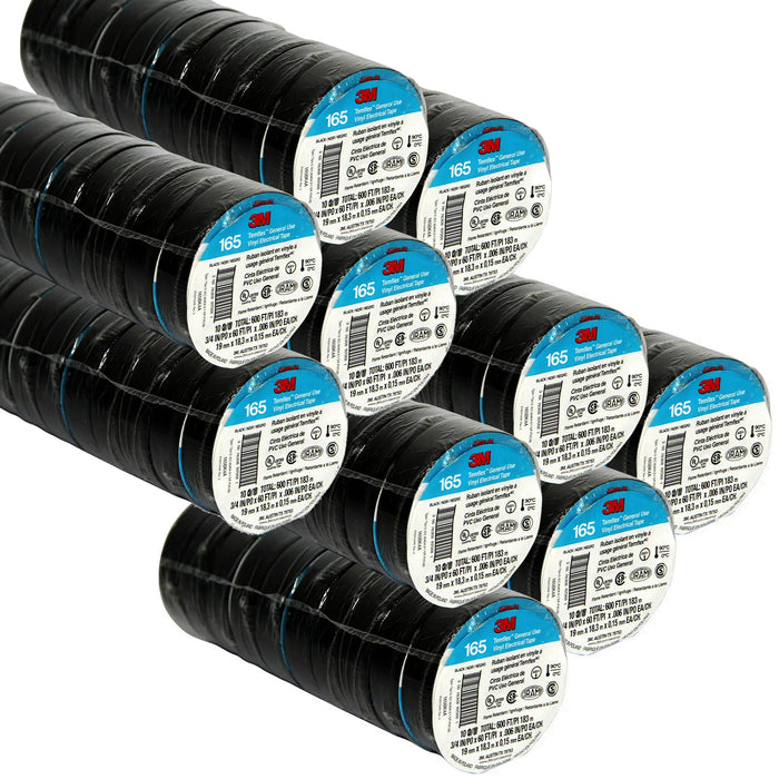 3M Temflex Vinyl Electrical Tape 165 Multi-purpose 3/4" X 60FT Black