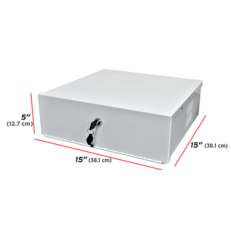 Heavy Duty 15"x 15"x 5" DVR Security Lock Box with Fan for CCTV Security Systems