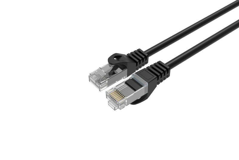 25ft Cat6 Slim Patch Cable 26AWG Bare Copper RJ-45 Ethernet Cable Black (1 to 10 Pack)