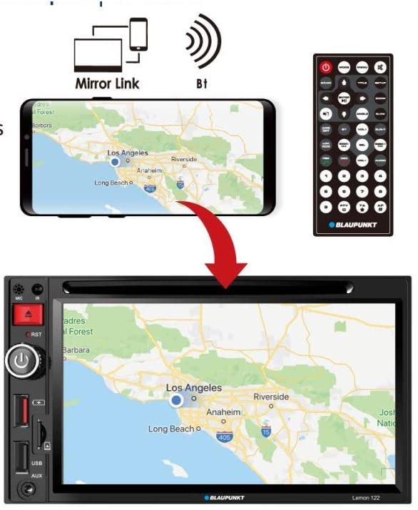 Blaupunkt LEMON 122 6.5" Multimedia Car Stereo Touchscreen DVD/CD AM/FM with Bluetooth