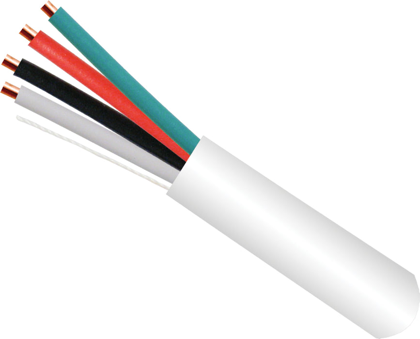 Vertical Cable 210-224SO/WH Alarm-Security Cable Solid Unshielded 22AWG 4 Conductor 1000ft Pull Box, White