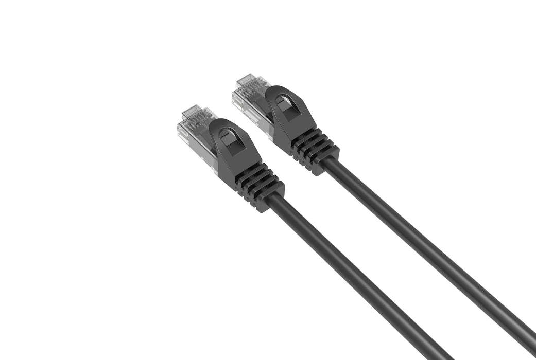 15ft Cat6 Slim Patch Cable 26AWG Bare Copper RJ-45 Ethernet Cable Black (1 to 10 Pack)
